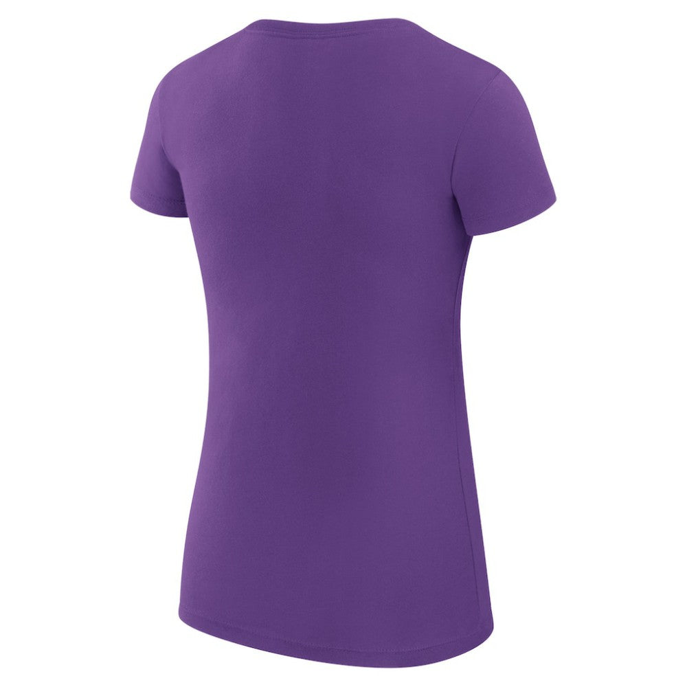 Colorado Rockies G-III 4Her by Carl Banks Women's Super-Slim Fit Lightweight Collage Team Graphic Crew Neck T-Shirt Purple