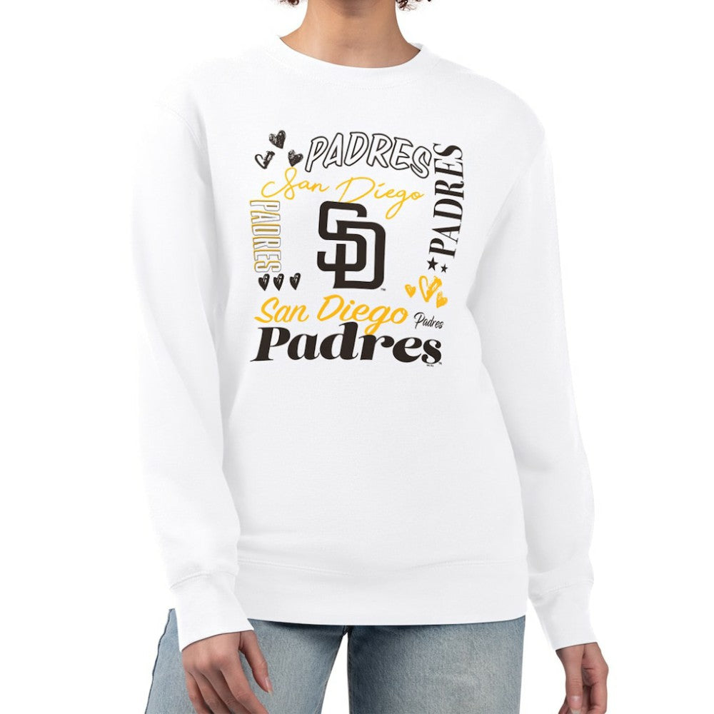 San Diego Padres G-III 4Her by Carl Banks Women's Collage Team Graphic Fleece Pullover Hoodie White