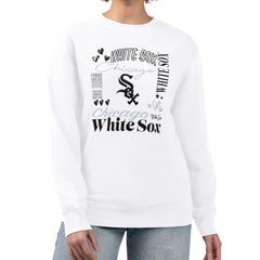 Chicago White Sox G-III 4Her by Carl Banks Women's Collage Team Graphic Fleece Pullover Hoodie White