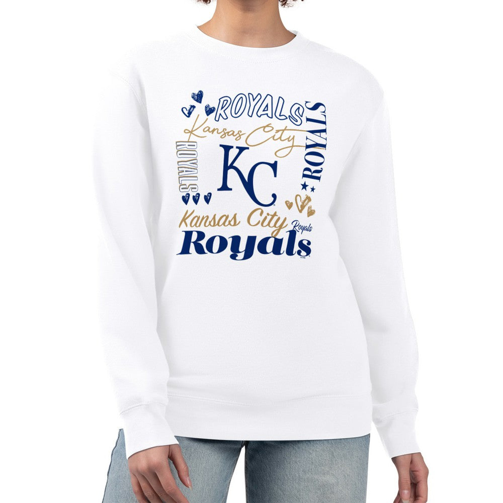 Kansas City Royals G-III 4Her by Carl Banks Women's Collage Team Graphic Fleece Pullover Hoodie White
