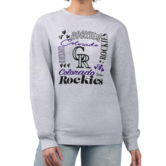 Colorado Rockies G-III 4Her by Carl Banks Women's Collage Team Graphic Fleece Pullover Hoodie Heather Gray