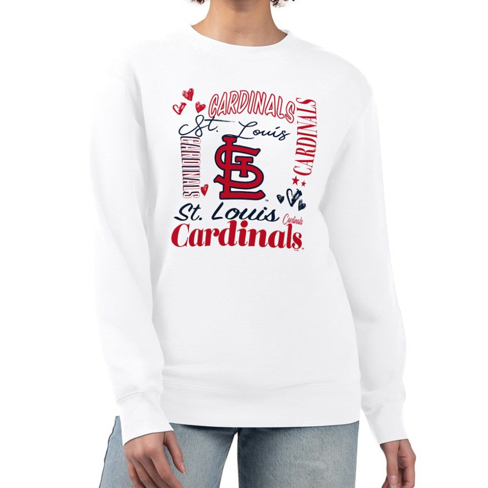 St. Louis Cardinals G-III 4Her by Carl Banks Women's Collage Team Graphic Fleece Pullover Hoodie White