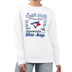 Toronto Blue Jays G-III 4Her by Carl Banks Women's Collage Team Graphic Fleece Pullover Hoodie White