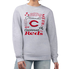 Cincinnati Reds G-III 4Her by Carl Banks Women's Collage Team Graphic Fleece Pullover Hoodie Heather Gray