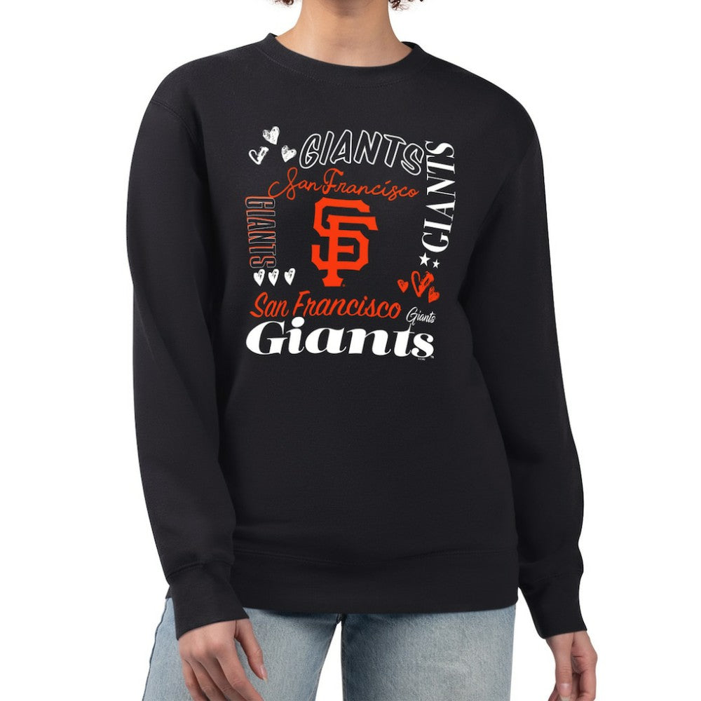 San Francisco Giants G-III 4Her by Carl Banks Women's Collage Team Graphic Fleece Pullover Hoodie Black