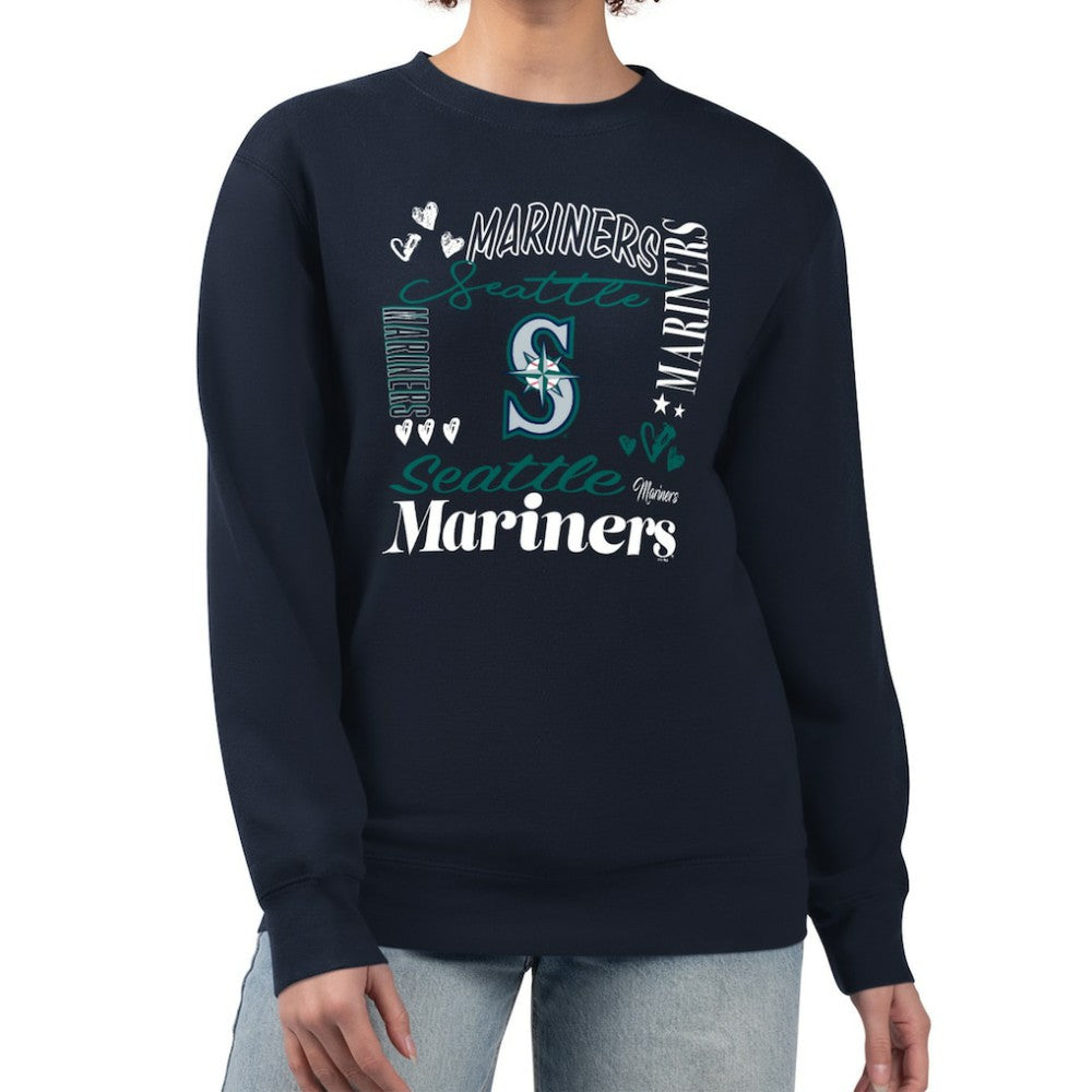 Seattle Mariners G-III 4Her by Carl Banks Women's Collage Team Graphic Fleece Pullover Hoodie Navy