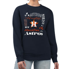 Houston Astros G-III 4Her by Carl Banks Women's Collage Team Graphic Fleece Pullover Hoodie Navy