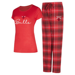 Chicago Bulls Concepts Sport Women's Vector Top & Flannel Pants Sleep Set - Red/Black shop