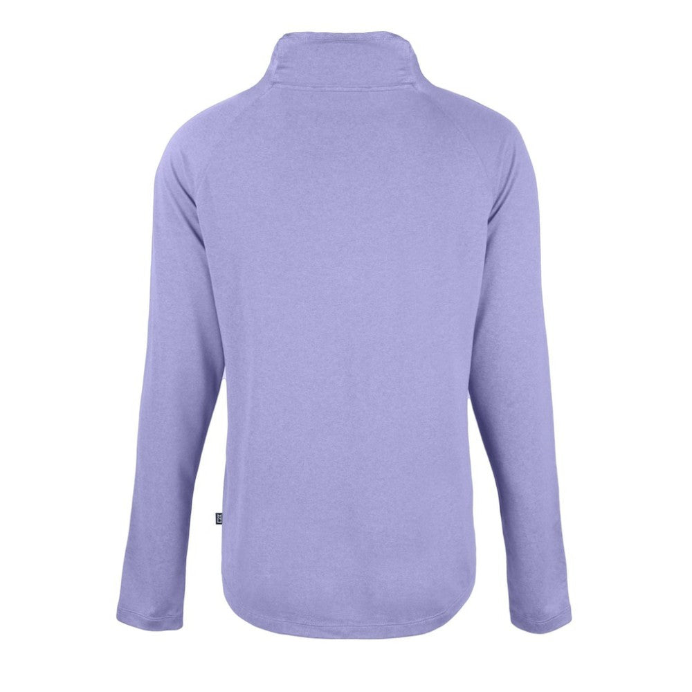 Colorado Rockies Cutter & Buck Women's  Coastline Epic Comfort Eco Recycled Funnel Neck Raglan Pullover Top Purple