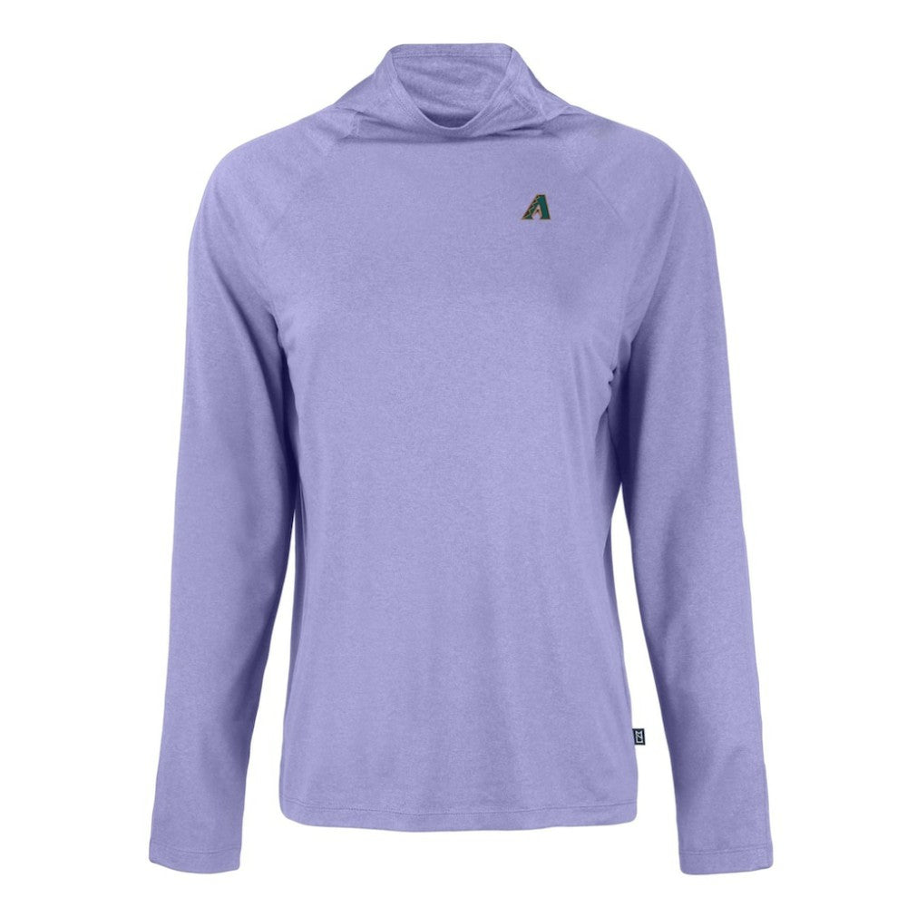 Arizona Diamondbacks Cutter & Buck Women's Cooperstown Collection Coastline Epic Comfort Eco Recycled Funnel Neck Raglan Pullover Top Purple