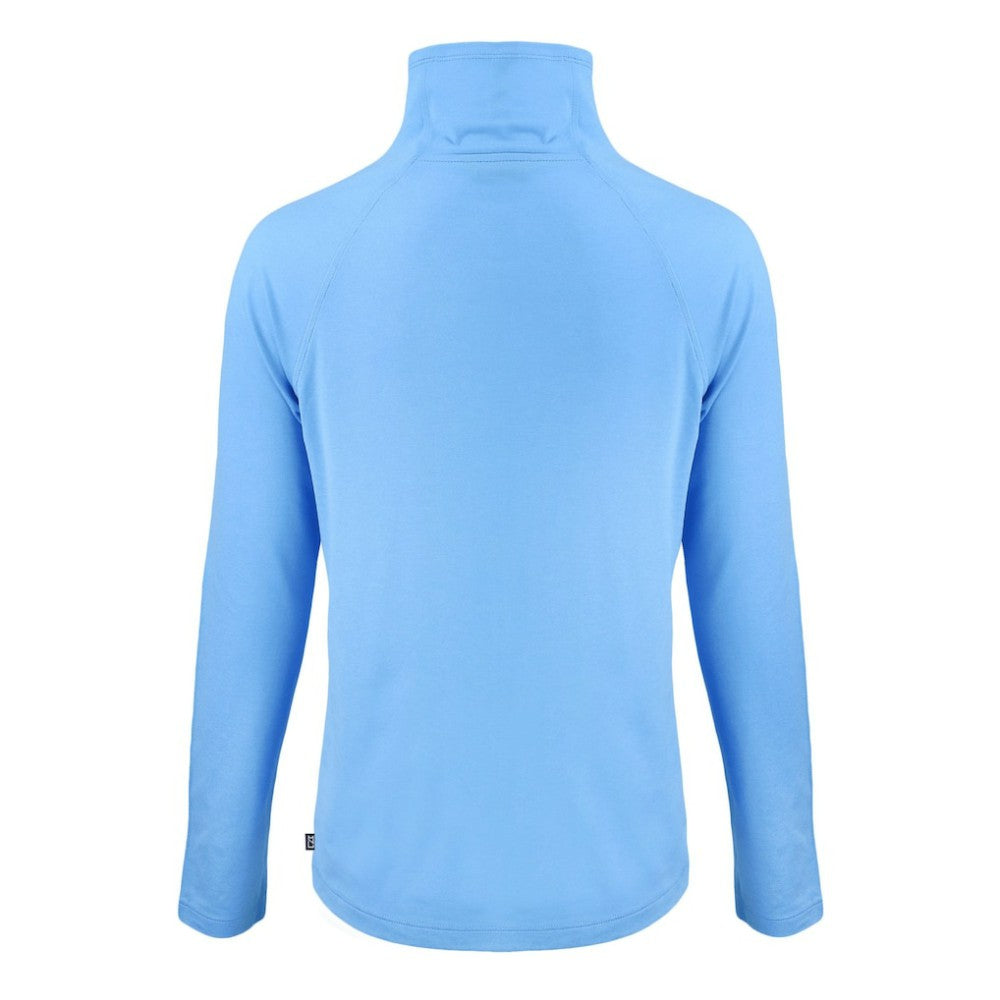 Philadelphia Phillies Cutter & Buck Women's Cooperstown Collection Coastline Epic Comfort Eco Recycled Funnel Neck Raglan Pullover Top Powder Blue