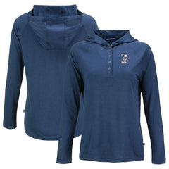 Boston Red Sox Cutter & Buck Women's Stars And Stripes Coastline Epic Comfort Eco Recycled Hoodie Raglan Long Sleeve T-Shirt Navy