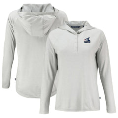 Chicago White Sox Cutter & Buck Women's Cooperstown Collection Coastline Epic Comfort Eco Recycled Hoodie Raglan Long Sleeve T-Shirt Gray