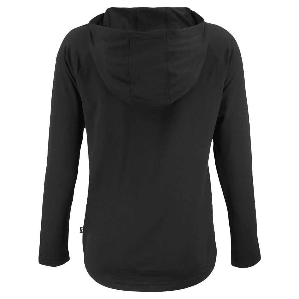 Cincinnati Reds Cutter & Buck Women's Cooperstown Collection Coastline Epic Comfort Eco Recycled Hoodie Raglan Long Sleeve T-Shirt Black