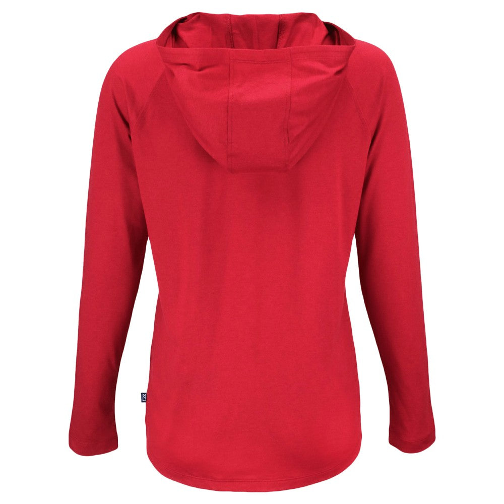 Cincinnati Reds Cutter & Buck Women's Stars And Stripes Coastline Epic Comfort Eco Recycled Hoodie Raglan Long Sleeve T-Shirt Red
