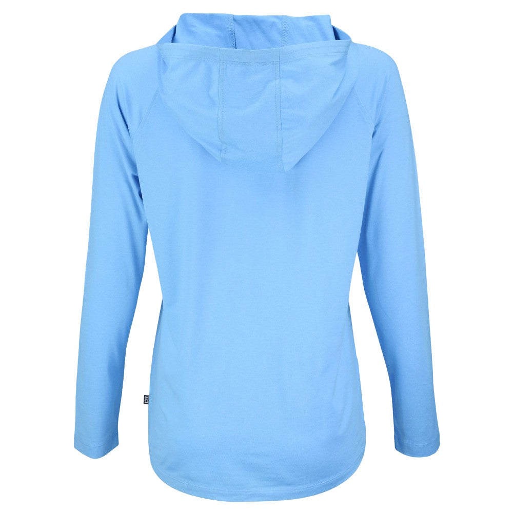 Kansas City Royals Cutter & Buck Women's  Coastline Epic Comfort Eco Recycled Hoodie Raglan Long Sleeve T-Shirt Powder Blue
