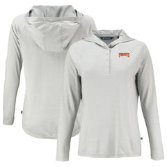 Pittsburgh Pirates Cutter & Buck Women's Cooperstown Collection Coastline Epic Comfort Eco Recycled Hoodie Raglan Long Sleeve T-Shirt Gray