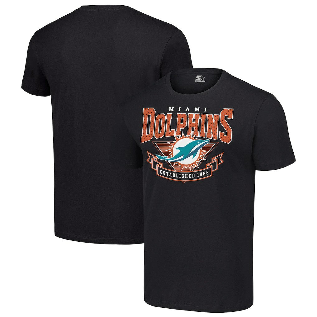 Miami Dolphins Starter 80s Inspired Team Logo T-Shirt - Black for sale