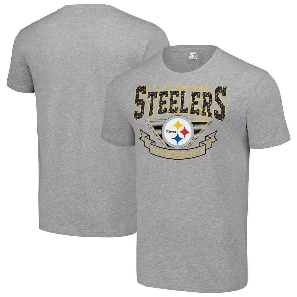 Pittsburgh Steelers Starter 80s Inspired Team Logo T-Shirt - Heather Gray online