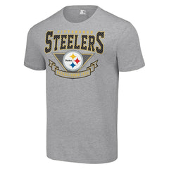 Pittsburgh Steelers Starter 80s Inspired Team Logo T-Shirt - Heather Gray online