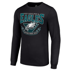 Philadelphia Eagles Starter '80s Inspired Team Logo Long Sleeve T-Shirt - Black on sale