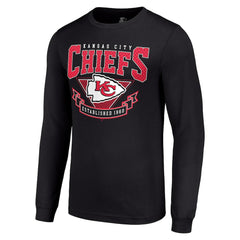 Kansas City Chiefs Starter '80s Inspired Team Logo Long Sleeve T-Shirt - Black on sale