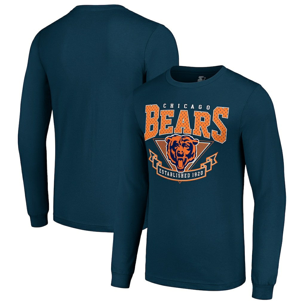 Chicago Bears Starter '80s Inspired Team Logo Long Sleeve T-Shirt - Navy discount