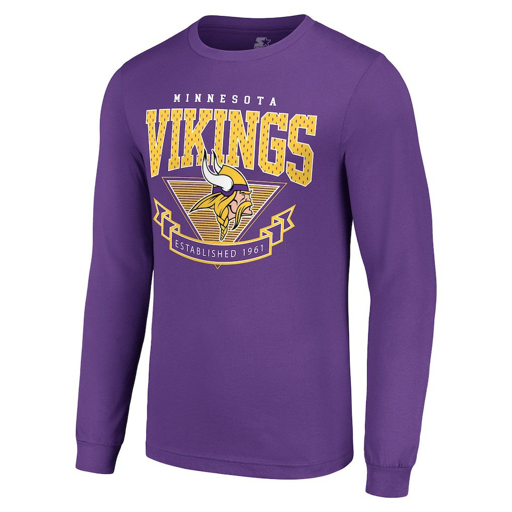 Minnesota Vikings Starter '80s Inspired Team Logo Long Sleeve T-Shirt - Purple discount