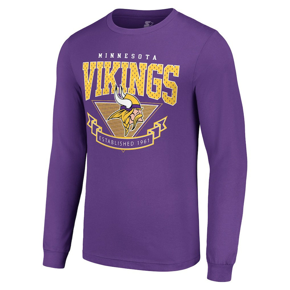 Minnesota Vikings Starter '80s Inspired Team Logo Long Sleeve T-Shirt - Purple discount