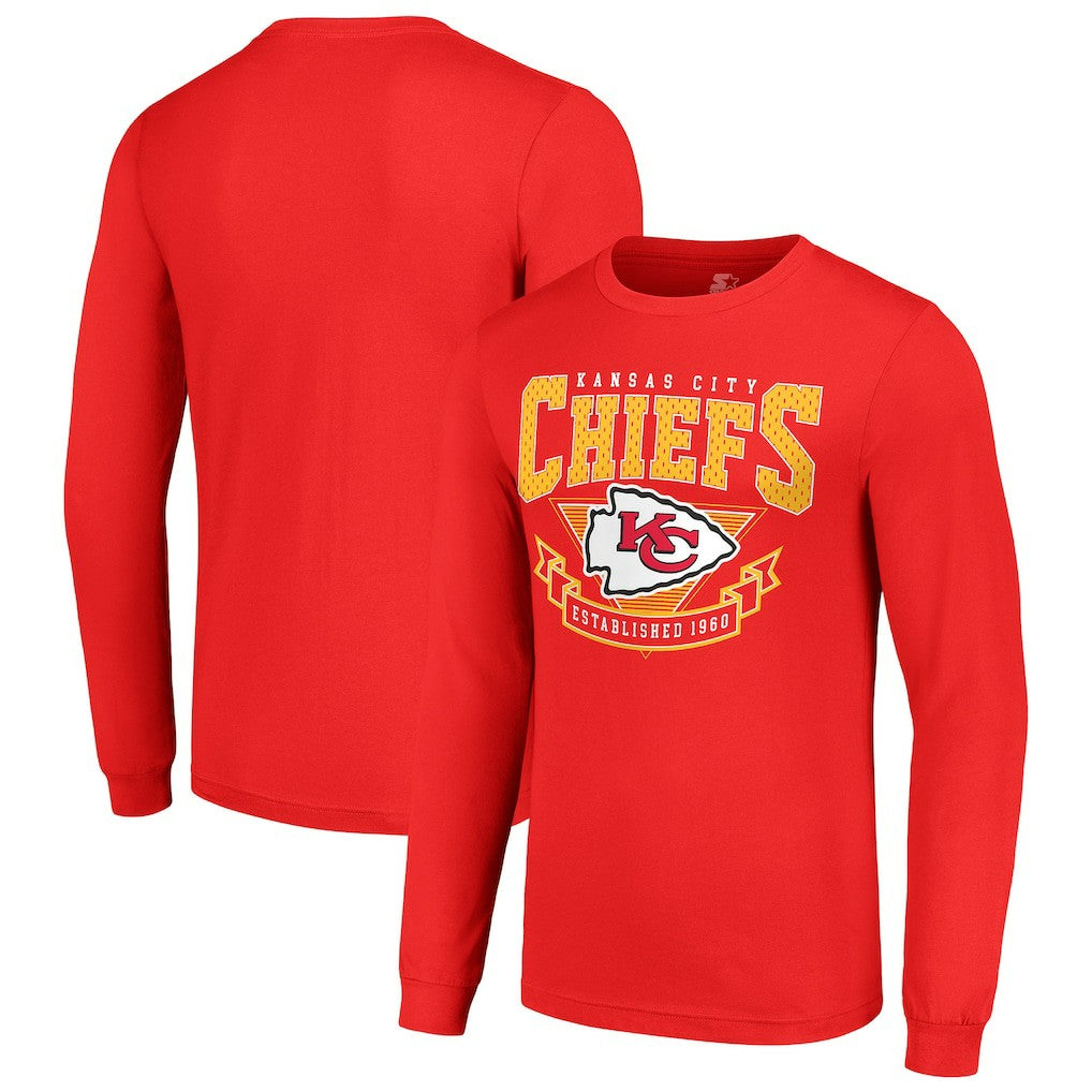Kansas City Chiefs Starter '80s Inspired Team Logo Long Sleeve T-Shirt - Red on sale