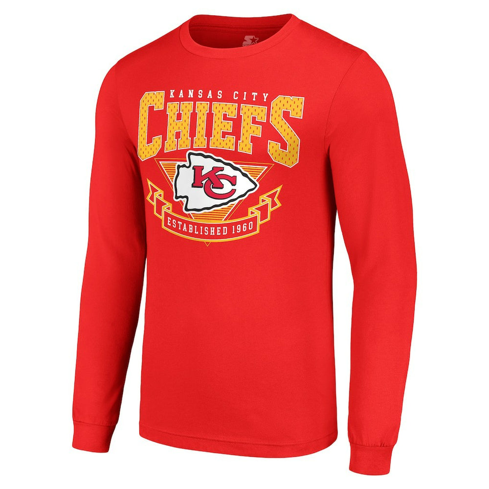 Kansas City Chiefs Starter '80s Inspired Team Logo Long Sleeve T-Shirt - Red on sale