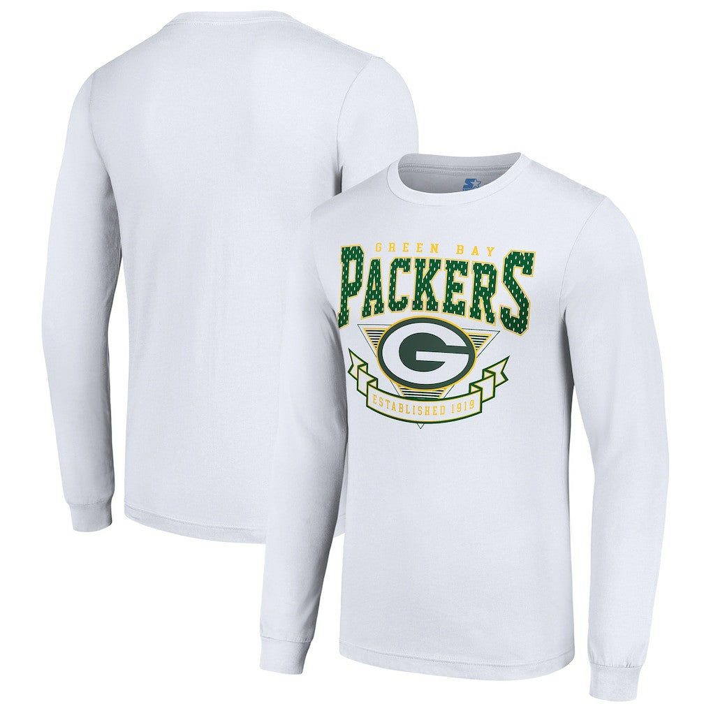 Green Bay Packers Starter '80s Inspired Team Logo Long Sleeve T-Shirt - White discount