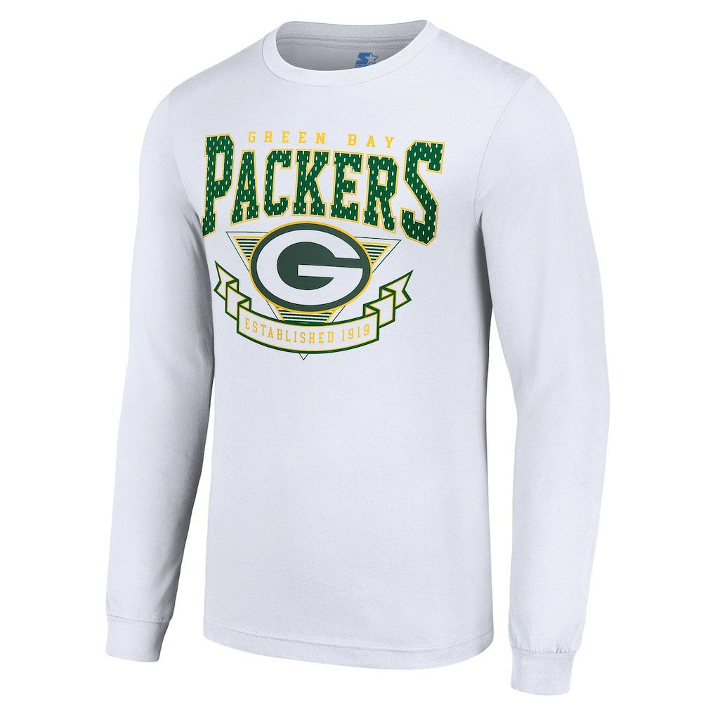 Green Bay Packers Starter '80s Inspired Team Logo Long Sleeve T-Shirt - White discount