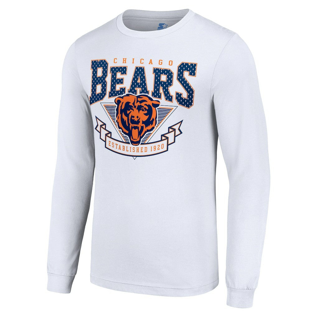 Chicago Bears Starter '80s Inspired Team Logo Long Sleeve T-Shirt - White sale
