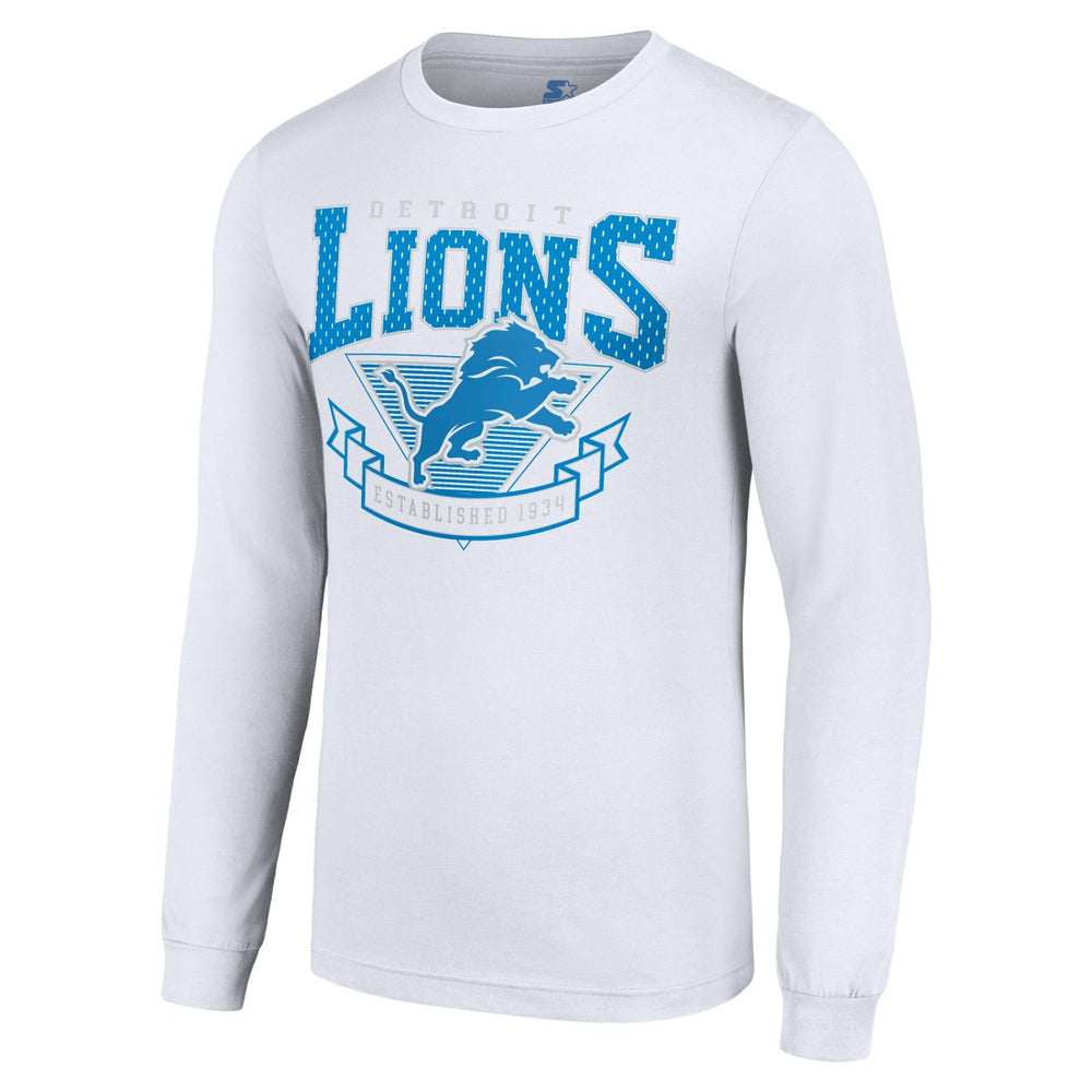 Detroit Lions Starter '80s Inspired Team Logo Long Sleeve T-Shirt - White sale