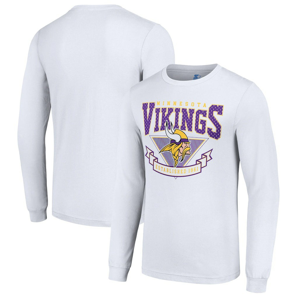 Minnesota Vikings Starter '80s Inspired Team Logo Long Sleeve T-Shirt - White cheap