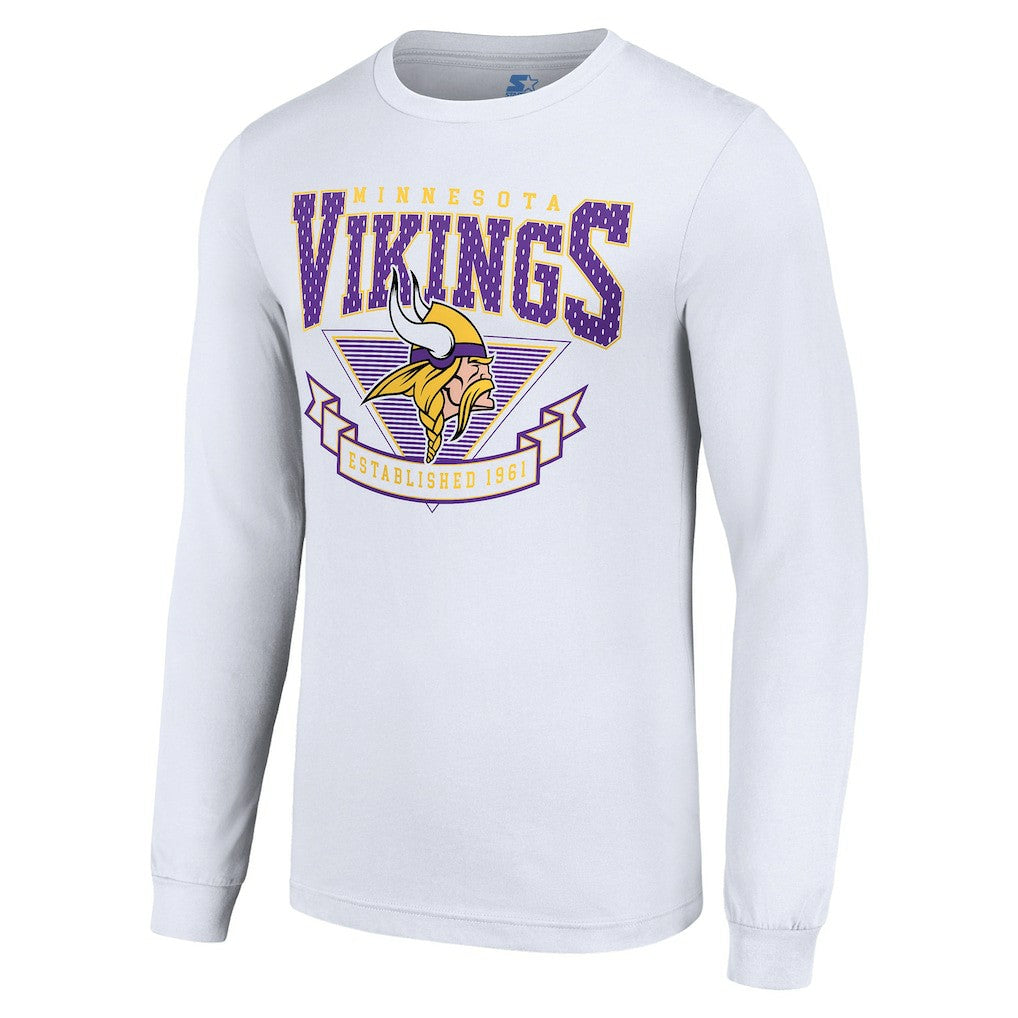 Minnesota Vikings Starter '80s Inspired Team Logo Long Sleeve T-Shirt - White cheap