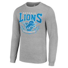 Detroit Lions Starter '80s Inspired Team Logo Long Sleeve T-Shirt - Heather Gray discount
