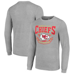Kansas City Chiefs Starter '80s Inspired Team Logo Long Sleeve T-Shirt - Heather Gray discount