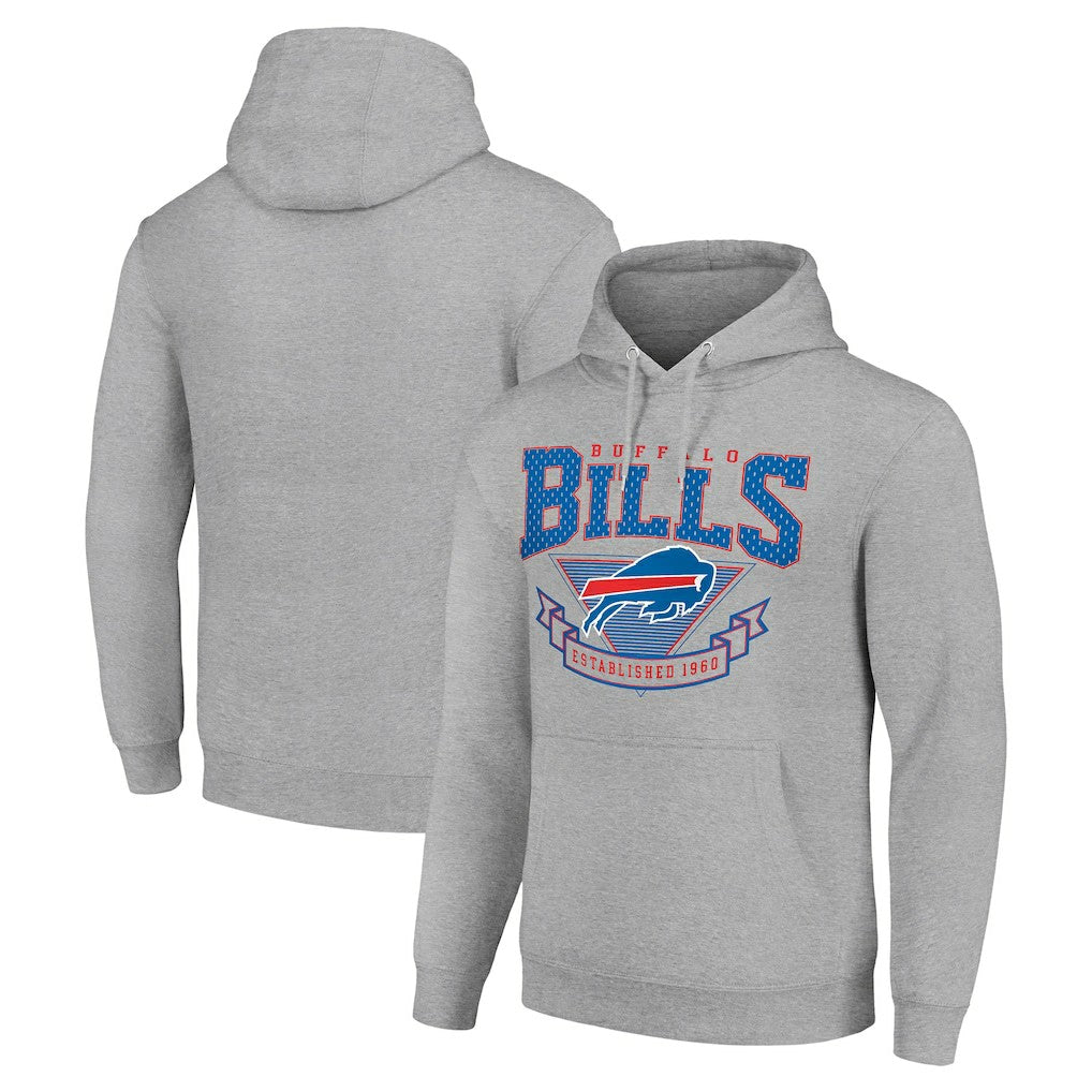 Buffalo Bills Starter ‘80s Inspired Pullover Hoodie - Heather Gray discount