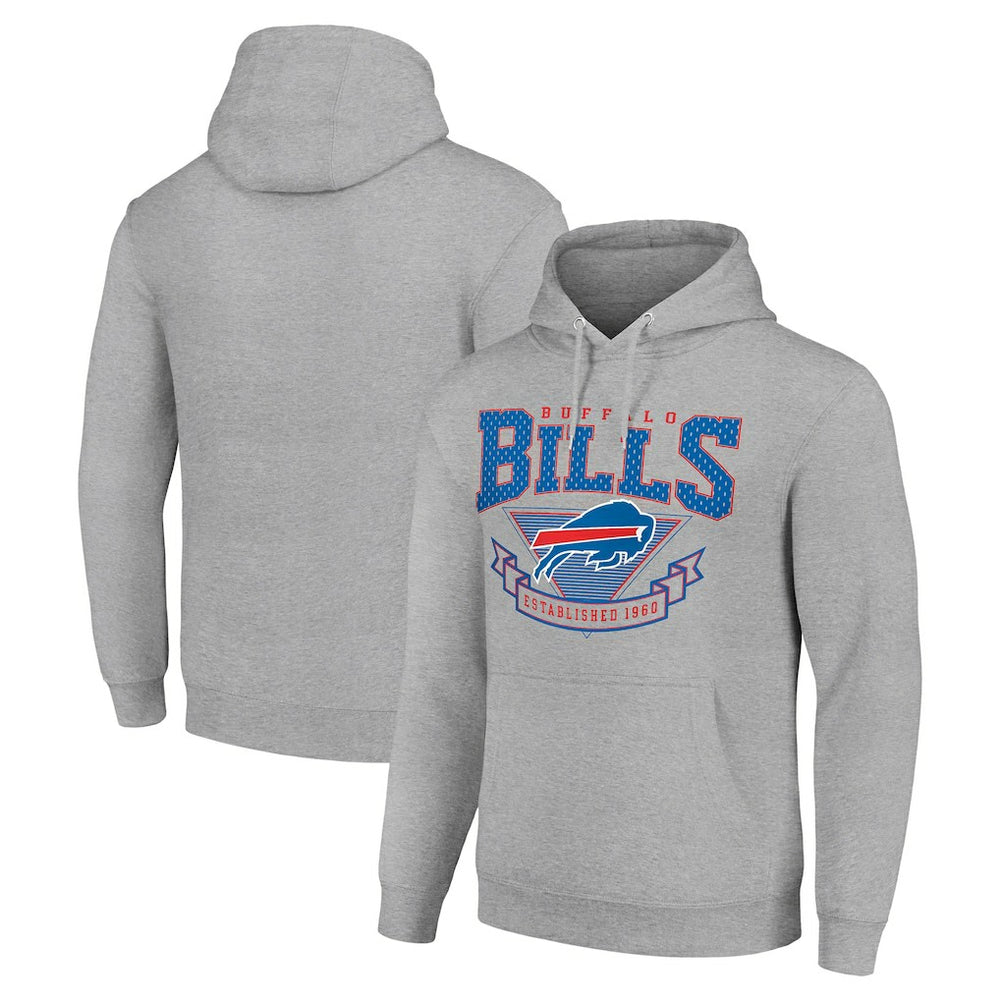 Buffalo Bills Starter ‘80s Inspired Pullover Hoodie - Heather Gray discount
