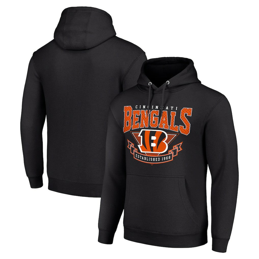 Cincinnati Bengals Starter ‘80s Inspired Pullover Hoodie - Black on sale