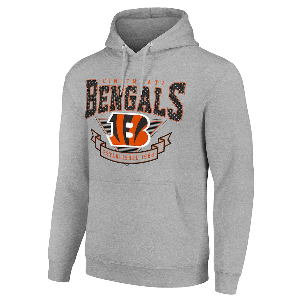 Cincinnati Bengals Starter ‘80s Inspired Pullover Hoodie - Heather Gray sale