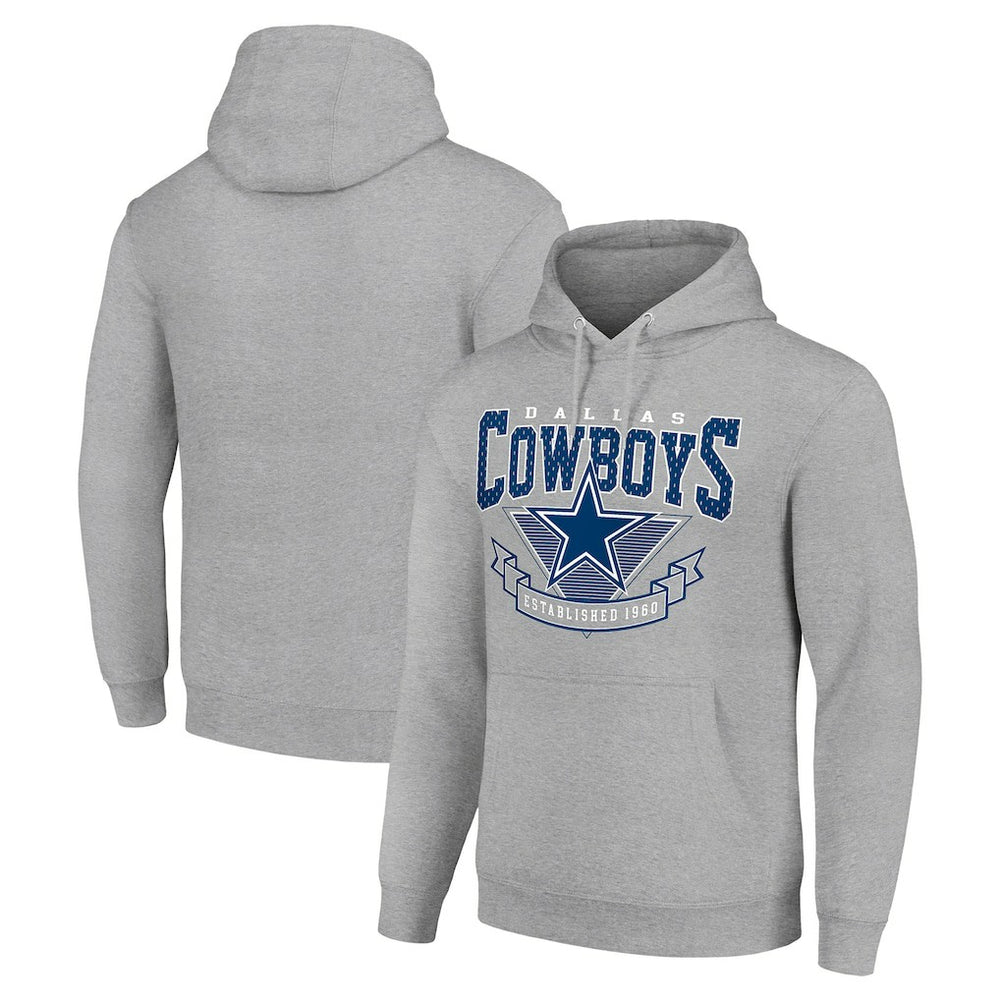 Dallas Cowboys Starter ‘80s Inspired Pullover Hoodie - Heather Gray sale