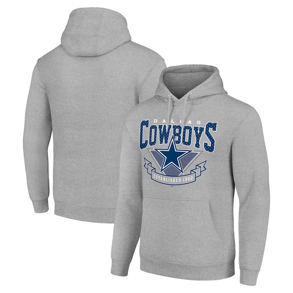 Dallas Cowboys Starter ‘80s Inspired Pullover Hoodie - Heather Gray sale