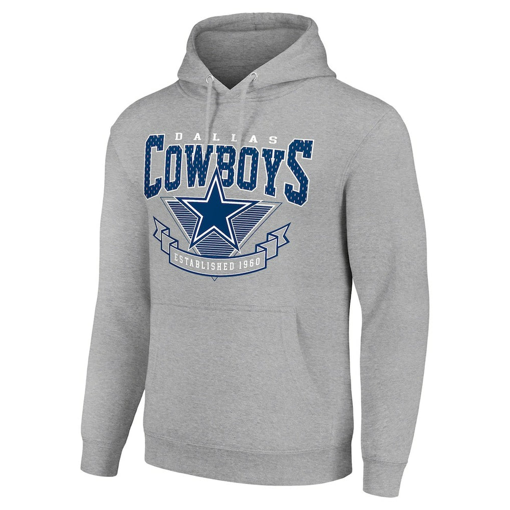 Dallas Cowboys Starter ‘80s Inspired Pullover Hoodie - Heather Gray sale