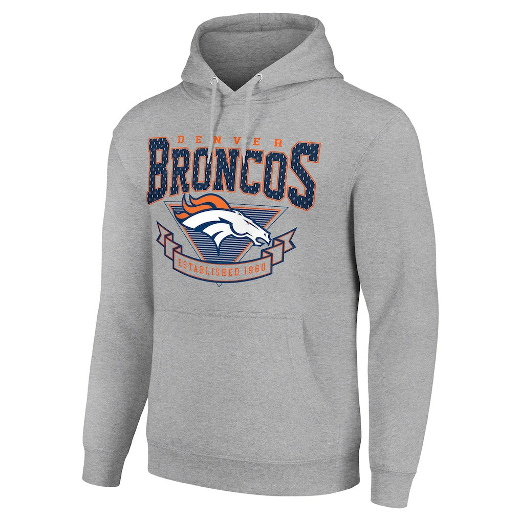 Denver Broncos Starter ‘80s Inspired Pullover Hoodie - Heather Gray discount