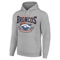 Denver Broncos Starter ‘80s Inspired Pullover Hoodie - Heather Gray discount