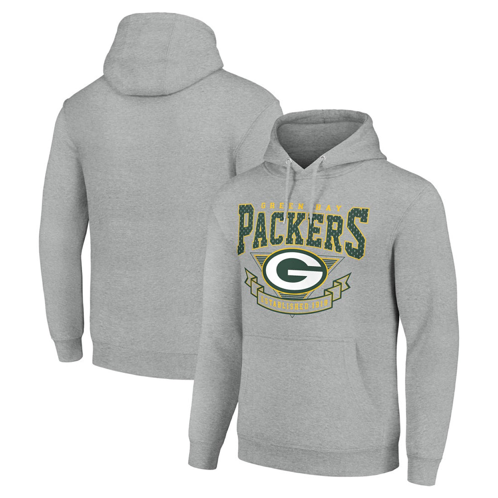 Green Bay Packers Starter ‘80s Inspired Pullover Hoodie - Heather Gray outlet