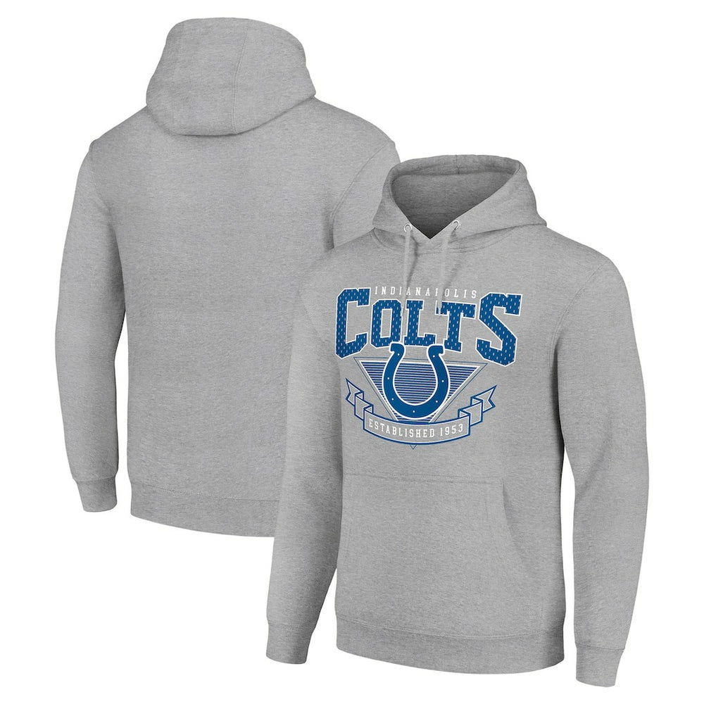 Indianapolis Colts Starter ‘80s Inspired Pullover Hoodie - Heather Gray cheap